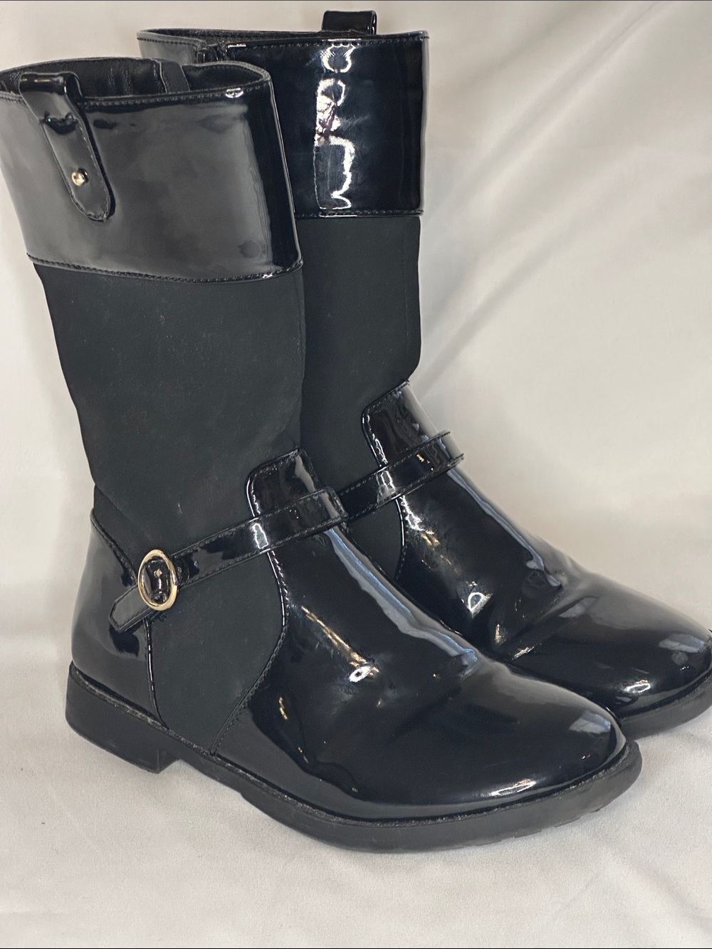 Gymboree Black Patent & Matte Mid-Calf Girls' Boots